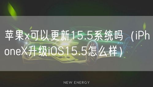 苹果x可以更新15.5系统吗（iPhoneX升级iOS15.5怎么样）