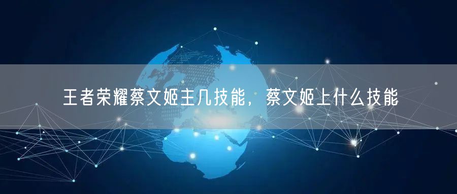 王者荣耀蔡文姬主几技能，蔡文姬上什么技能