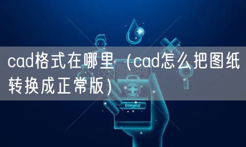 cad格式在哪里(cad怎么把图纸转换成正常版)