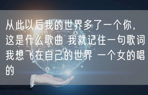 从此以后我的世界多了一个你，这是什么歌曲 我就记住一句歌词我想飞在自己的世界 一个女的唱的