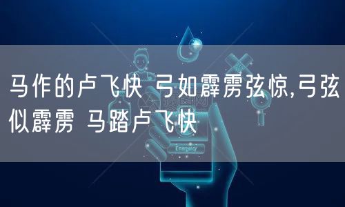 马作的卢飞快 弓如霹雳弦惊,弓弦似霹雳 马踏卢飞快