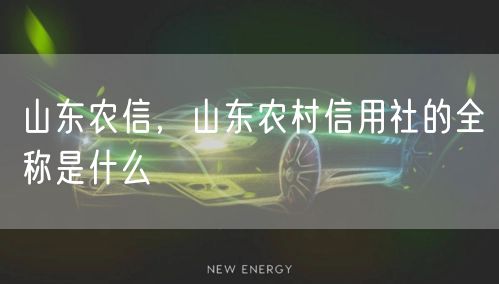 山东农信,山东农村信用社的全称是什么