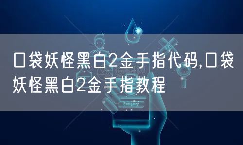 口袋妖怪黑白2金手指代码,口袋妖怪黑白2金手指教程