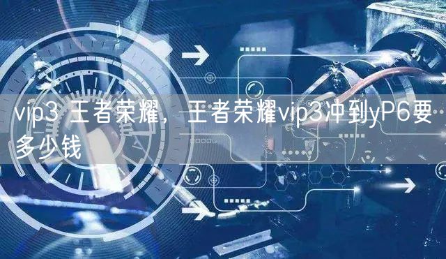 vip3 王者荣耀，王者荣耀vip3冲到yP6要多少钱