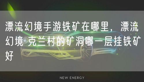 漂流幻境手游铁矿在哪里,漂流幻境 克兰村的矿洞哪一层挂铁矿好