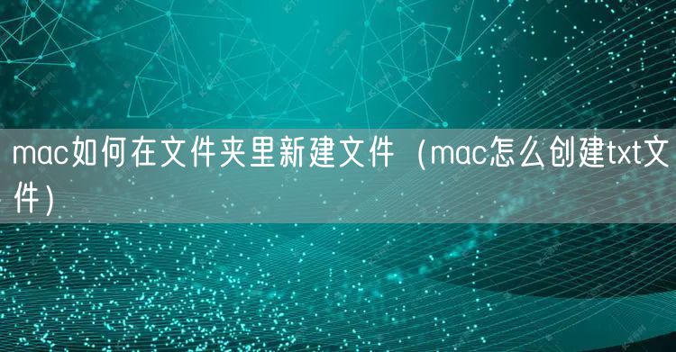 mac如何在文件夹里新建文件（mac怎么创建txt文件）