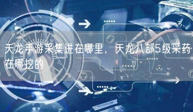 天龙手游采集进在哪里,天龙八部5级采药在哪挖的