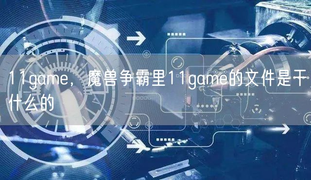 11game,魔兽争霸里11game的文件是干什么的