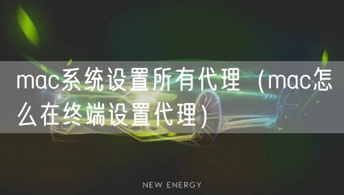 mac系统设置所有代理（mac怎么在终端设置代理）