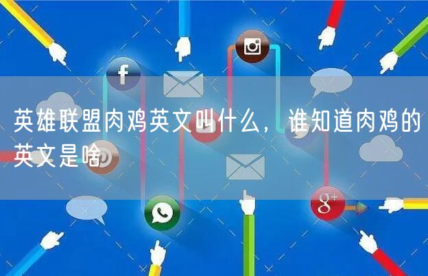 英雄联盟肉鸡英文叫什么，谁知道肉鸡的英文是啥