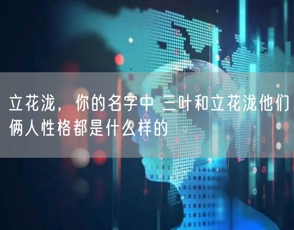 立花泷,你的名字中 三叶和立花泷他们俩人性格都是什么样的