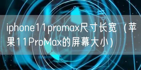 iphone11promax尺寸长宽（苹果11ProMax的屏幕大小）
