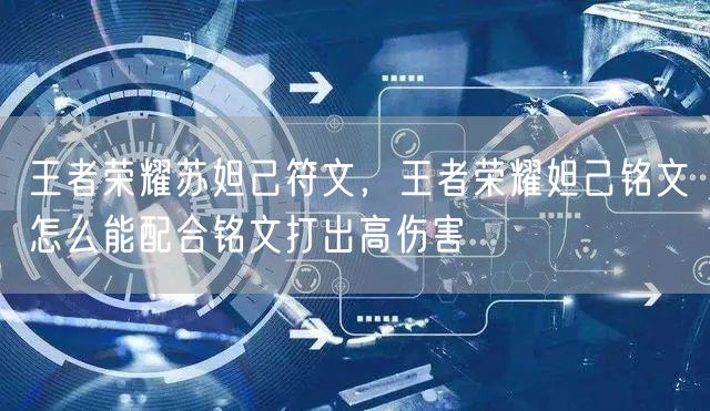 王者荣耀苏妲己符文,王者荣耀妲己铭文怎么能配合铭文打出高伤害
