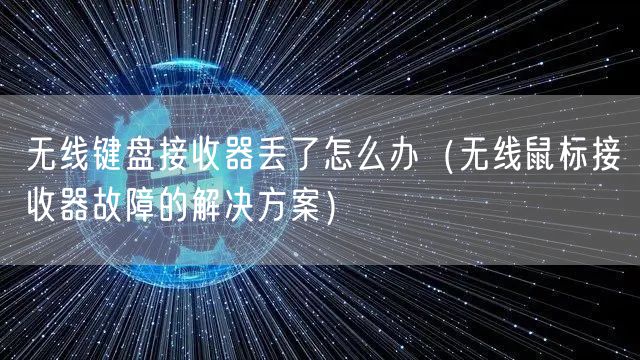 无线键盘接收器丢了怎么办(无线鼠标接收器故障的解决方案)