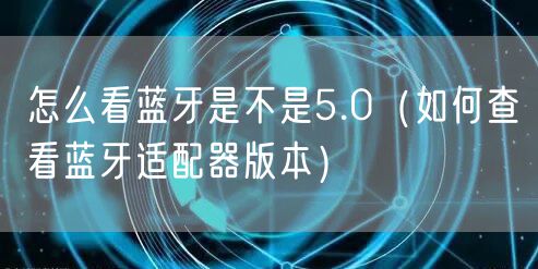 怎么看蓝牙是不是5.0（如何查看蓝牙适配器版本）