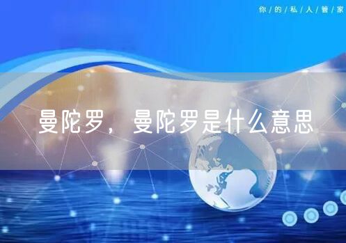 曼陀罗,曼陀罗是什么意思
