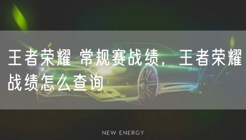 王者荣耀 常规赛战绩，王者荣耀战绩怎么查询