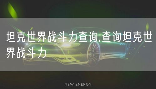 坦克世界战斗力查询,查询坦克世界战斗力