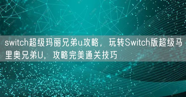 switch超级玛丽兄弟u攻略，玩转Switch版超级马里奥兄弟U，攻略完美通关技巧
