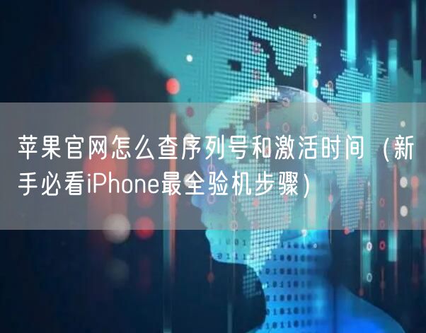 苹果官网怎么查序列号和激活时间（新手必看iPhone最全验机步骤）