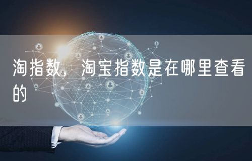 淘指数，淘宝指数是在哪里查看的
