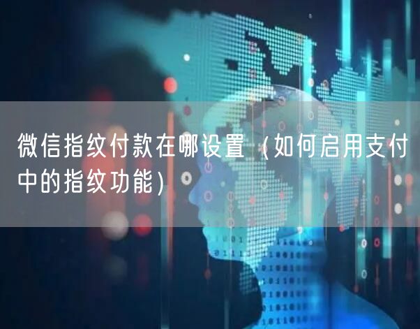 微信指纹付款在哪设置(如何启用支付中的指纹功能)