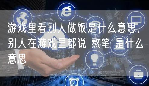 游戏里看别人做饭是什么意思,别人在游戏里都说 熬笔 是什么意思