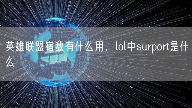 英雄联盟宿敌有什么用,lol中surport是什么