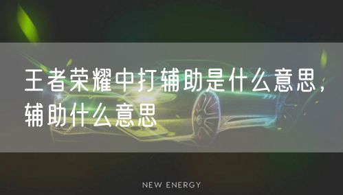 王者荣耀中打辅助是什么意思,辅助什么意思