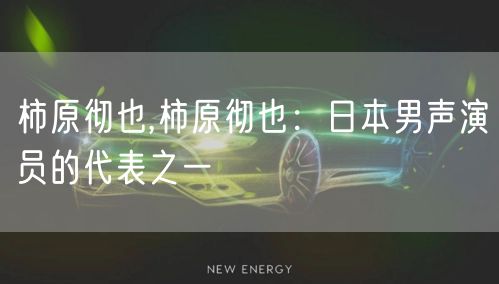 柿原彻也,柿原彻也：日本男声演员的代表之一