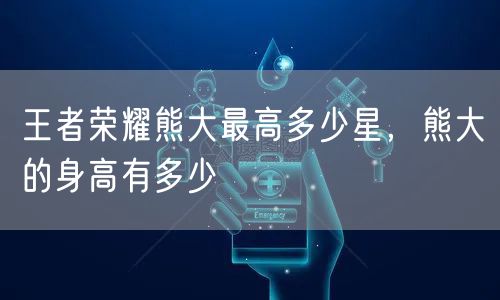 王者荣耀熊大最高多少星，熊大的身高有多少
