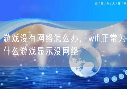 游戏没有网络怎么办，wifi正常为什么游戏显示没网络