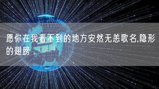愿你在我看不到的地方安然无恙歌名,隐形的翅膀