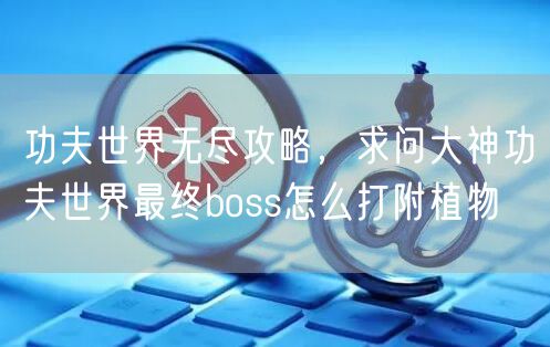 功夫世界无尽攻略,求问大神功夫世界最终boss怎么打附植物