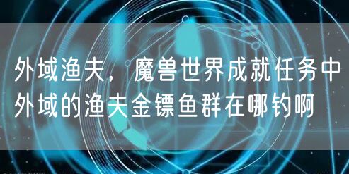 外域渔夫，魔兽世界成就任务中外域的渔夫金镖鱼群在哪钓啊