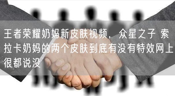 王者荣耀奶妈新皮肤视频，众星之子 索拉卡奶妈的两个皮肤到底有没有特效网上很都说没