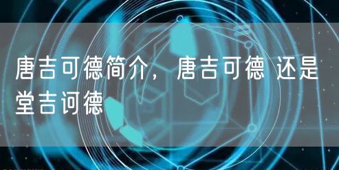 唐吉可德简介，唐吉可德 还是 堂吉诃德