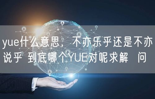 yue什么意思，不亦乐乎还是不亦说乎 到底哪个YUE对呢求解  问