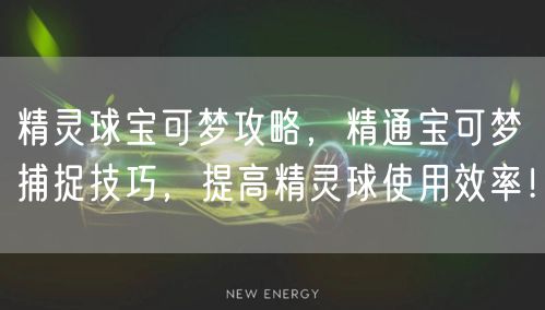 精灵球宝可梦攻略,精通宝可梦捕捉技巧,提高精灵球使用效率!