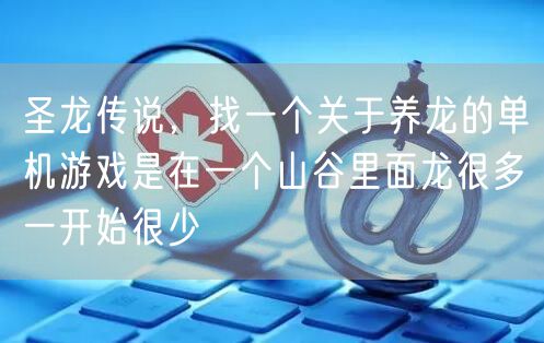 圣龙传说，找一个关于养龙的单机游戏是在一个山谷里面龙很多一开始很少