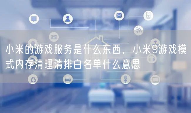 小米的游戏服务是什么东西，小米9游戏模式内存清理清排白名单什么意思