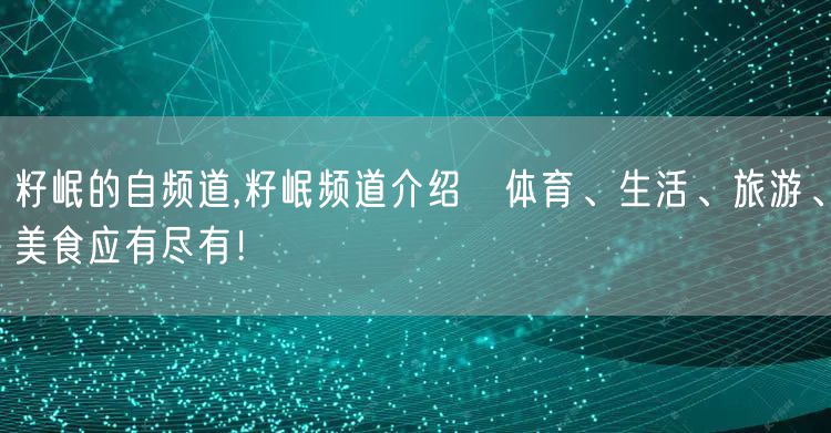 籽岷的自频道,籽岷频道介绍│体育、生活、旅游、美食应有尽有！
