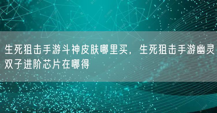 生死狙击手游斗神皮肤哪里买，生死狙击手游幽灵双子进阶芯片在哪得