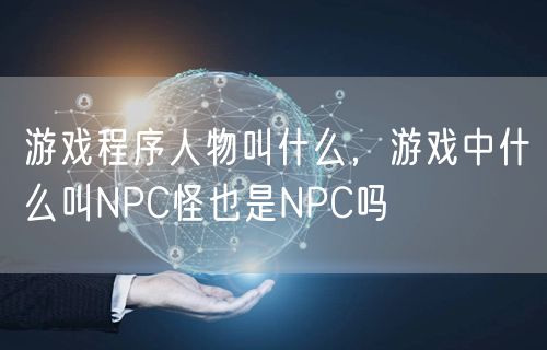 游戏程序人物叫什么，游戏中什么叫NPC怪也是NPC吗
