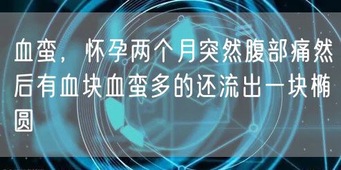 血蛮，怀孕两个月突然腹部痛然后有血块血蛮多的还流出一块椭圆