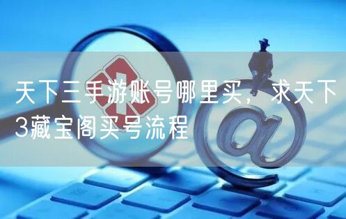 天下三手游账号哪里买,求天下3藏宝阁买号流程