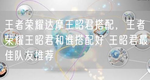王者荣耀达摩王昭君搭配,王者荣耀王昭君和谁搭配好 王昭君最佳队友推荐
