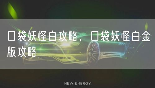 口袋妖怪白攻略，口袋妖怪白金版攻略