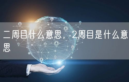二周目什么意思,2周目是什么意思