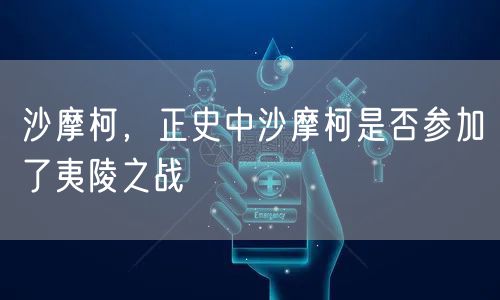 沙摩柯，正史中沙摩柯是否参加了夷陵之战